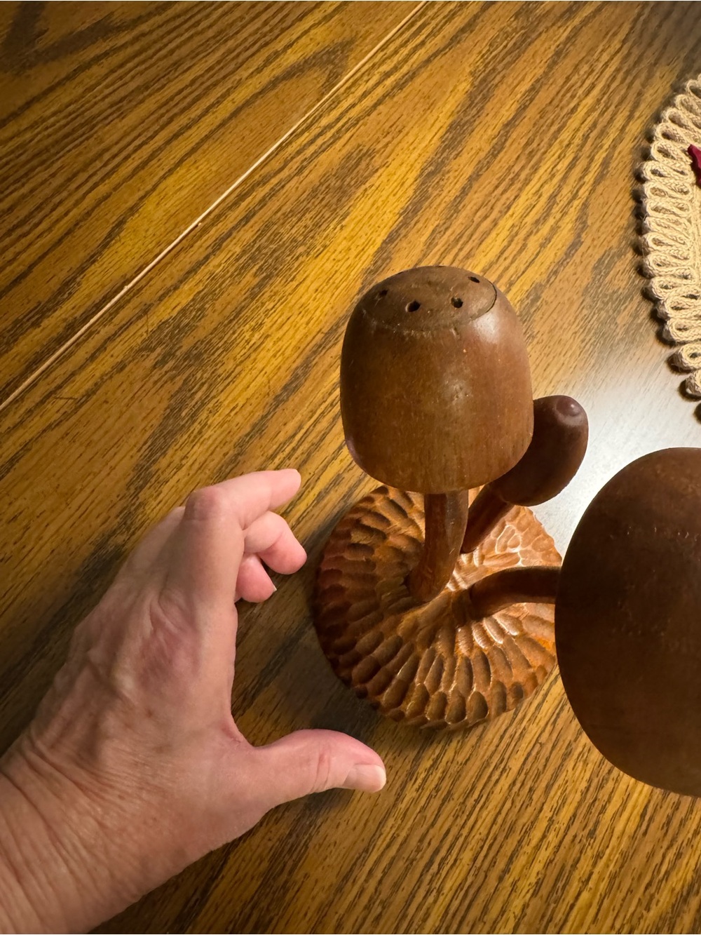 Wood Mushroom Toothpick Holder Server - Picture 4 of 15